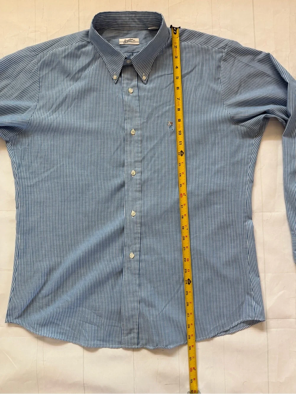 Vintage Levi's Light Blue Striped Button-Down Shirt Size XL
